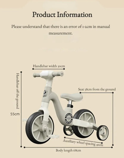 2-in-1 Children’s Balance Bike – Three-Wheeled Multifunctional Pedal Walker with Music & Lights, Indoor and Outdoor Baby Toy