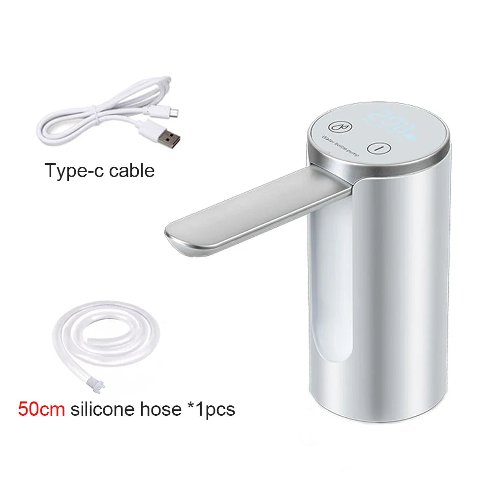 Electric Foldable Water Pump — Automatic Rechargeable Dispenser for 19L Gallon Bottles, Desktop Drinking Water Pump