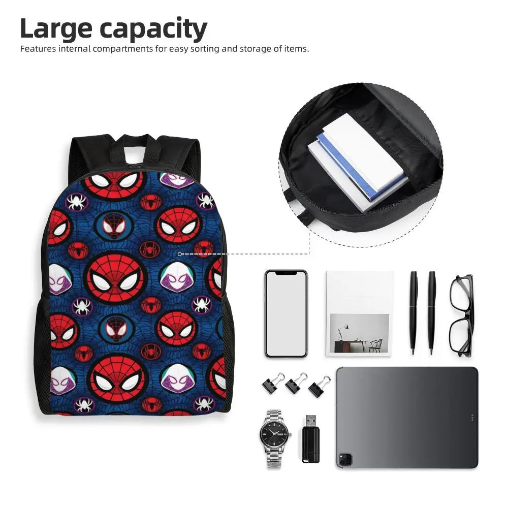 Custom Spider-Man Web Backpack – Water-Resistant School & College Bag for Men and Women