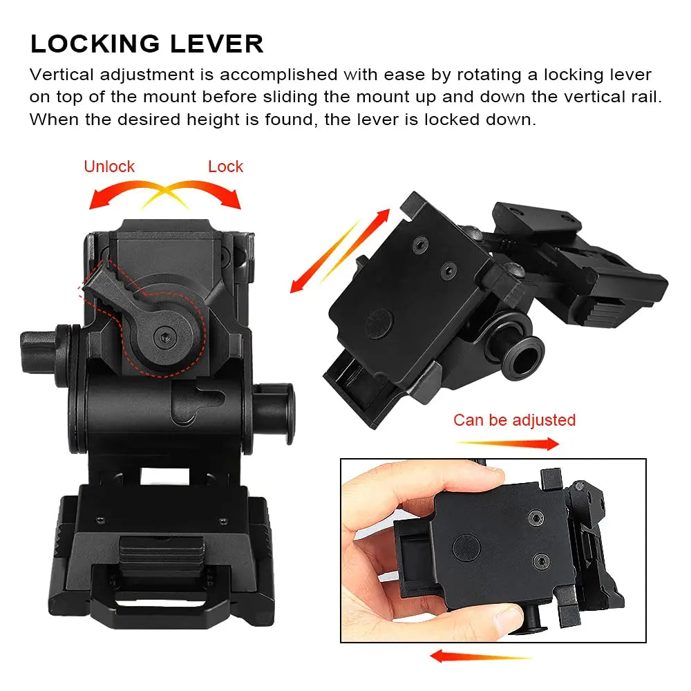 BOOIU Metal L4G24 NVG Helmet Mount Bracket - Holder for PVS15/PVS18 Goggles, Night Vision Stent, Tactical OPS Helmet Parts