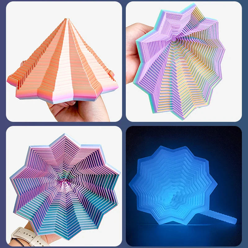 3D Printing Sensory Fidget Star – Hexagon Whirling Spiral Visual Illusion Stress Relief Ornament