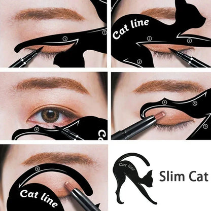 2pcs Cat-Eye Eyeliner Stencil Set – Eyeliner Stamp Templates for Precise Makeup Application