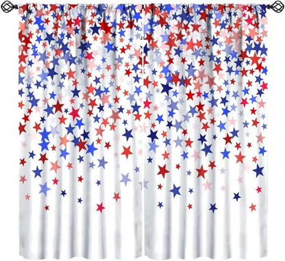 Flag Blackout Curtains – Rustic Green Camo Military USA Flag with Vintage Black Stripes and Thermal Insulation