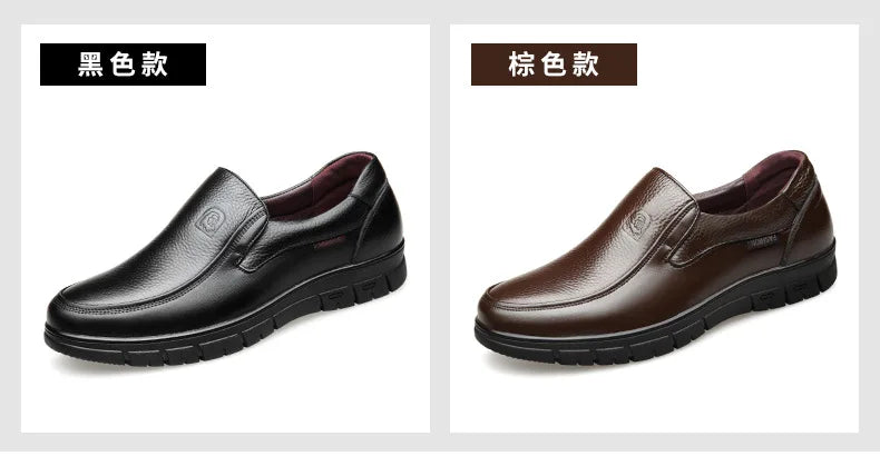 Genuine Leather Handmade Men's Shoes – Casual Loafers, Breathable Slip-On Walking Sneakers for Outdoor Wear