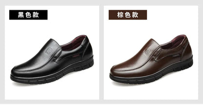 Genuine Leather Handmade Men's Shoes – Casual Loafers, Breathable Slip-On Walking Sneakers for Outdoor Wear