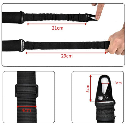 Single Point Adjustable Bungee Rifle Gun Sling Strap: Safety Belt for Wild Survival Training - Tactical Army Equipment