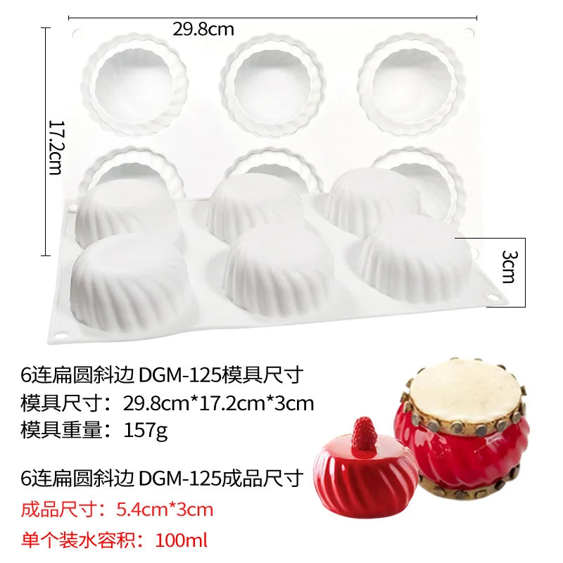 3D Silicone Pastry Mold — French Dessert, Mousse & Cake Baking Pan for Chocolate, Candles, Soap, Fondant, DIY Cake Decoration Tools