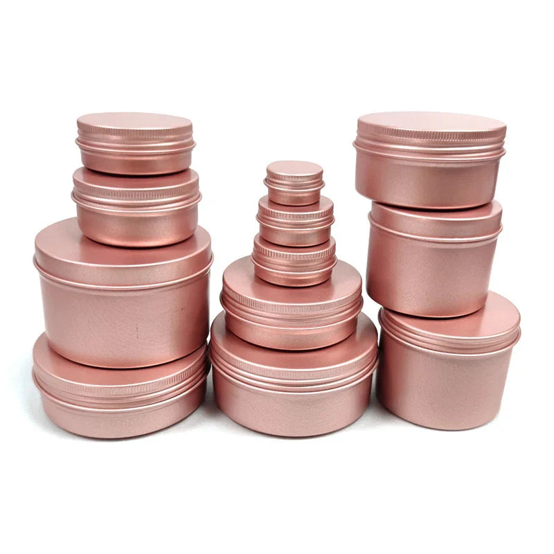 50PCS Aluminum Tin Jars – 5g to 100g Metal Containers for Cosmetic Creams, Lip Balm & Face Care