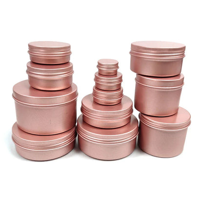 50PCS Aluminum Tin Jars – 5g to 100g Metal Containers for Cosmetic Creams, Lip Balm & Face Care