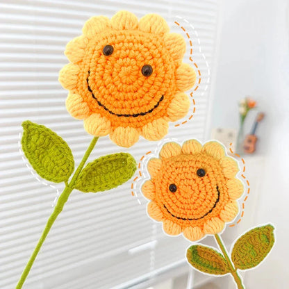 Hand-Woven Sunflower Bouquet – Creative Wool Knitted Flowers for Decorations, Teacher’s Day, Mother’s Day & Birthday Gifts