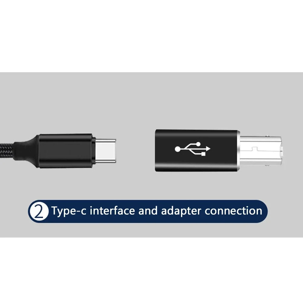 NNBILI USB B to USB Type C Adapter - USB Transfer Converter for Printer, Scanner, MIDI Controller & Keyboard Devices