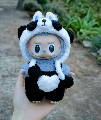 Labubu 17cm Doll Clothes Only — Fashion Hoodie Outfit for Model Dolls, Cute Xmas Accessory