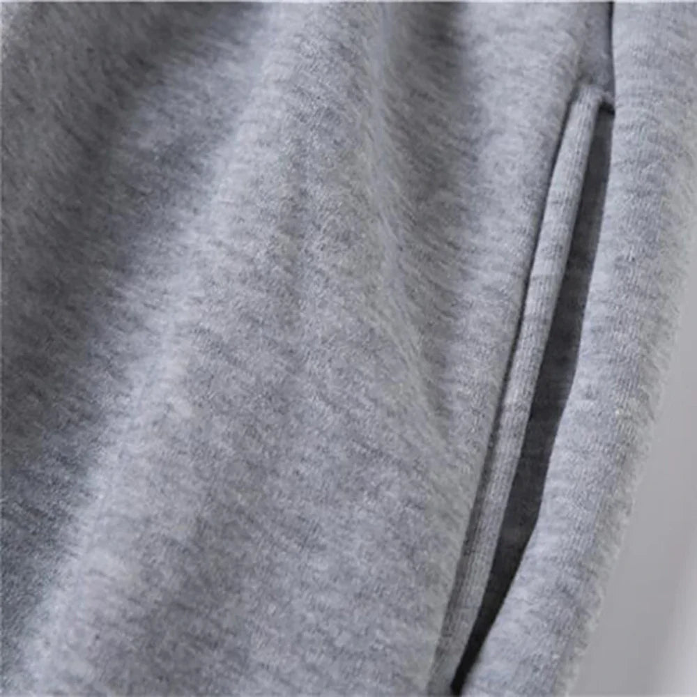 Men's Sweatpants - Spring Autumn Fleece Sport Pants with Drawstring & Pockets, Oversized Casual Trousers