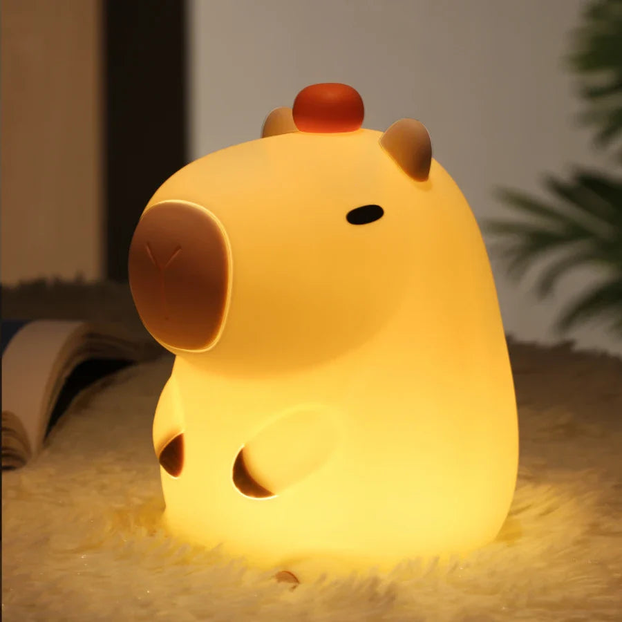 LED Silicone Rabbit Night Light – Touch Sensor Cute Animal Lamp, Bedroom & Kids Table Lamp, Home Decor Gift for Baby and Child