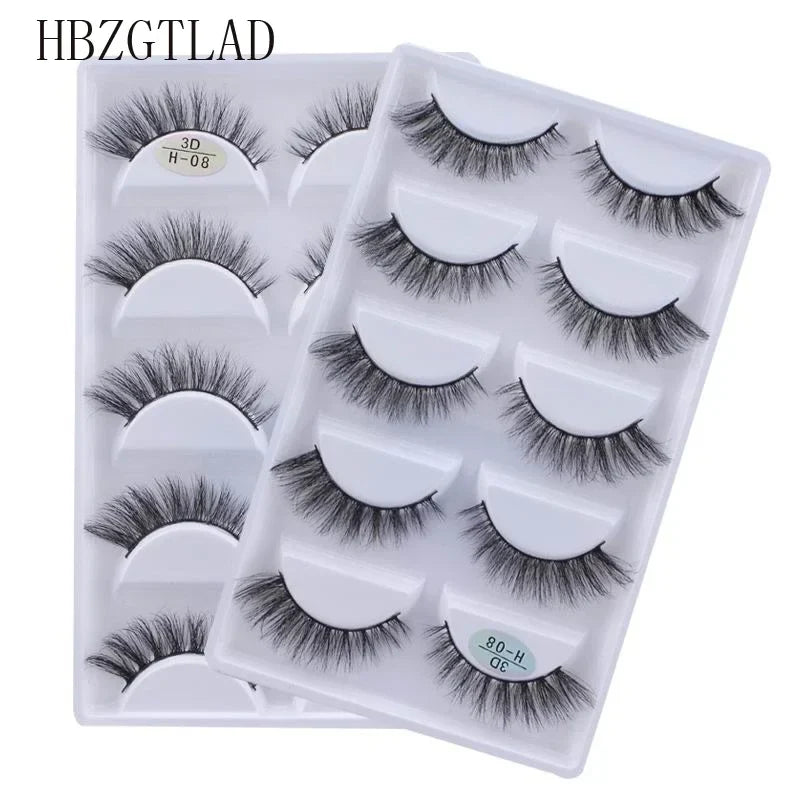 5 Pairs 3D Real Mink False Eyelashes – Soft Natural Look Eyelash Extensions for Makeup & Daily Wear
