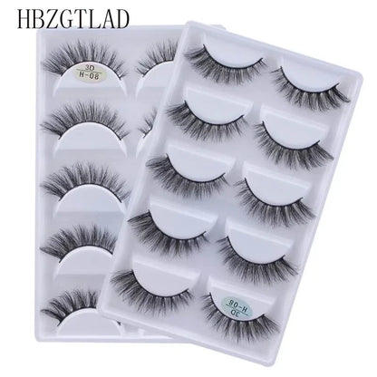 5 Pairs 3D Real Mink False Eyelashes – Soft Natural Look Eyelash Extensions for Makeup & Daily Wear