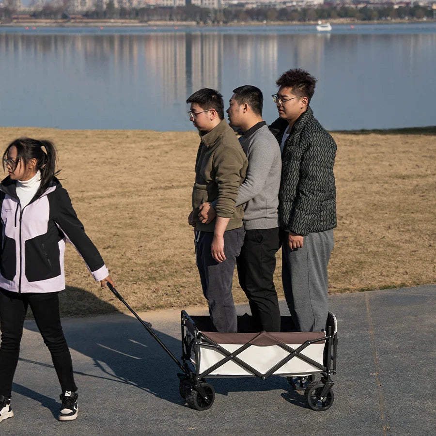 Heavy Duty Large Capacity Folding Wagon – Collapsible Portable Utility Cart for Shopping, Beach & Garden