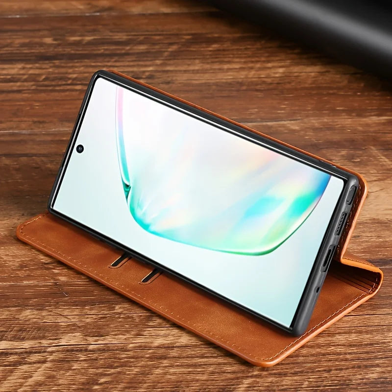 PU Leather Wallet Case for OPPO Realme C Series (C1–C67) – Flip Cover with Card Holder & Stand Function