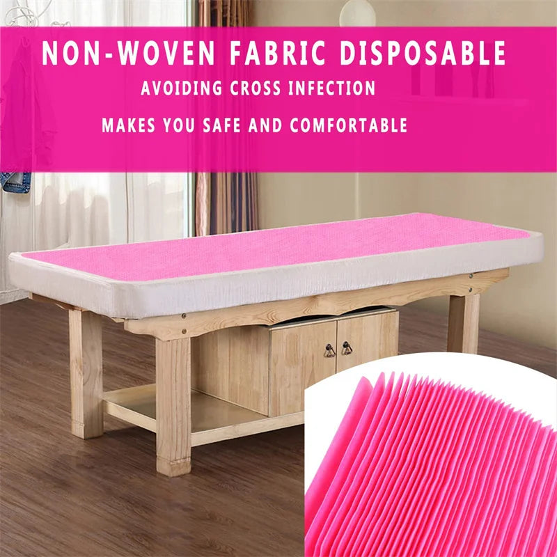 20PCS Disposable Spa Bed Sheets — Waterproof Foldable Massage Table Covers for Salon