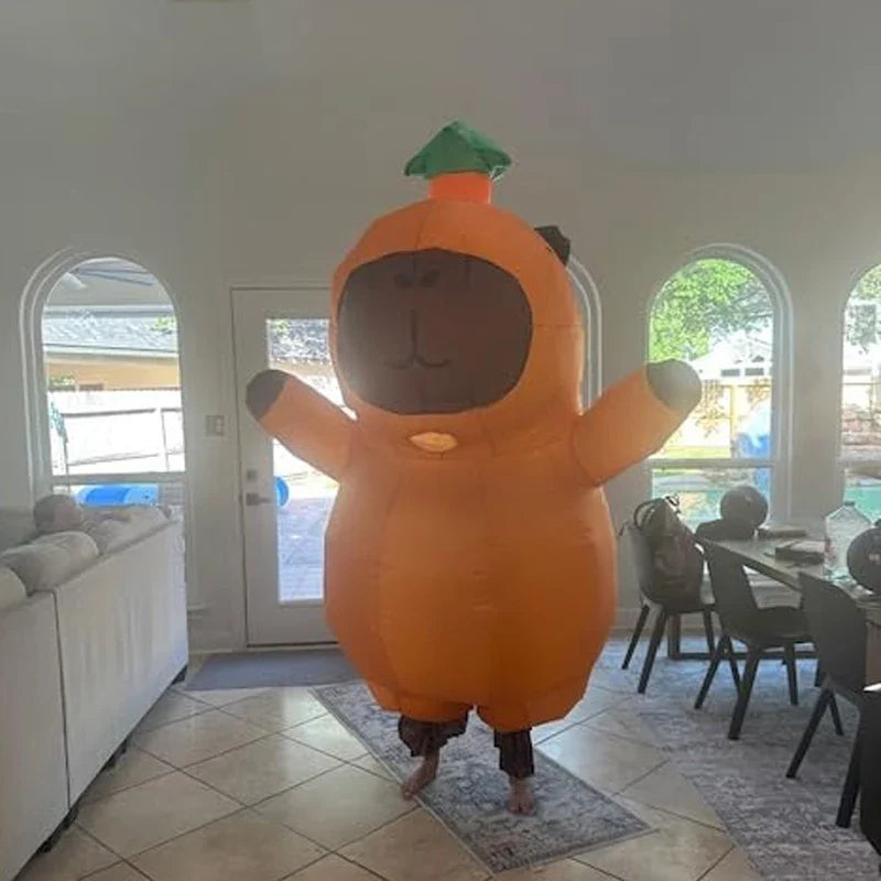 Adult Capybara Inflatable Costume – Cartoon Animal Cosplay Suit for Halloween, Carnival, Performance