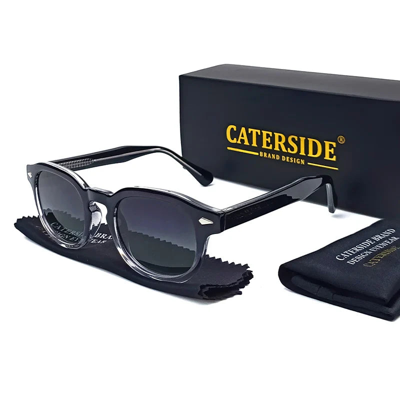CATERSIDE Retro Round Sunglasses — Luxury Punk Pin Temple Shades for Men & Women, Sports, Leisure & Party UV400 Eyewear