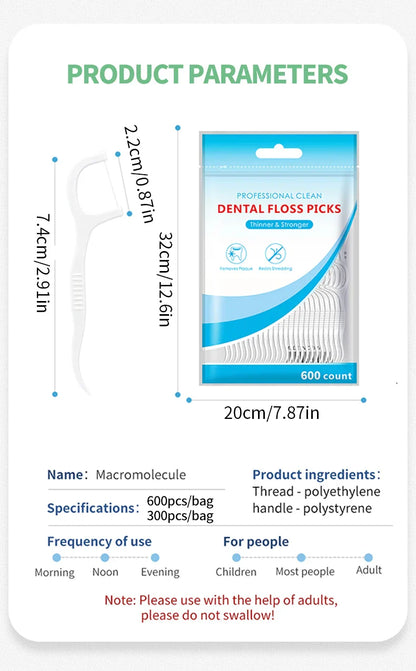 50/150/300PCS Mint & Original Dental Floss Picks – Interdental Cleaning Tools in Two Styles