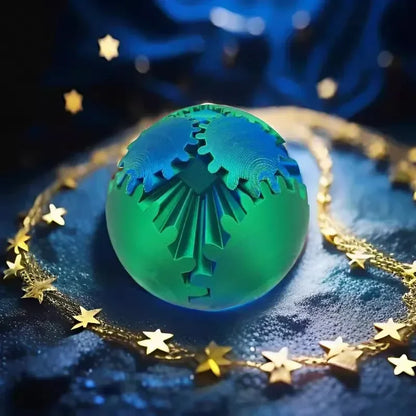 3D Printed Gear Ball Fidget Toy – Spinning Stress Relief Cube for Kids & Adults
