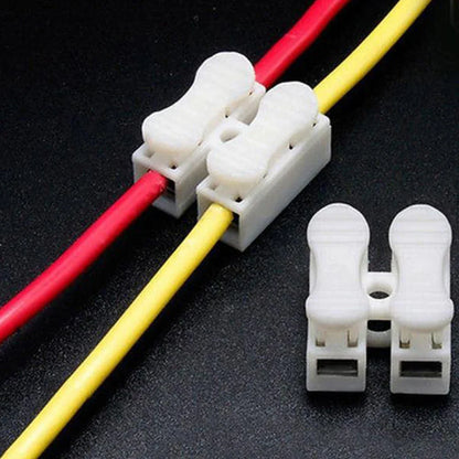 20/50Pcs No Soldering Quick Cable Wire Connector - Screwless Terminal Block Spring Clamp, 1P 2P Options