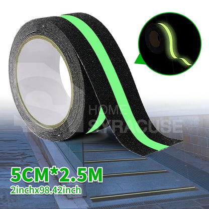 Glow in the Dark Anti-Slip Traction Tape Green Stripe Non-Skid Abrasive Adhesive Stair Safety Grip Tape for Indoor & Outdoor Steps