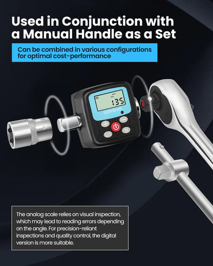GOYOJO Digital Torque Wrench Adapter | Precision Electronic Tool Converter with LCD Display, Includes 1/2" & 1/4"