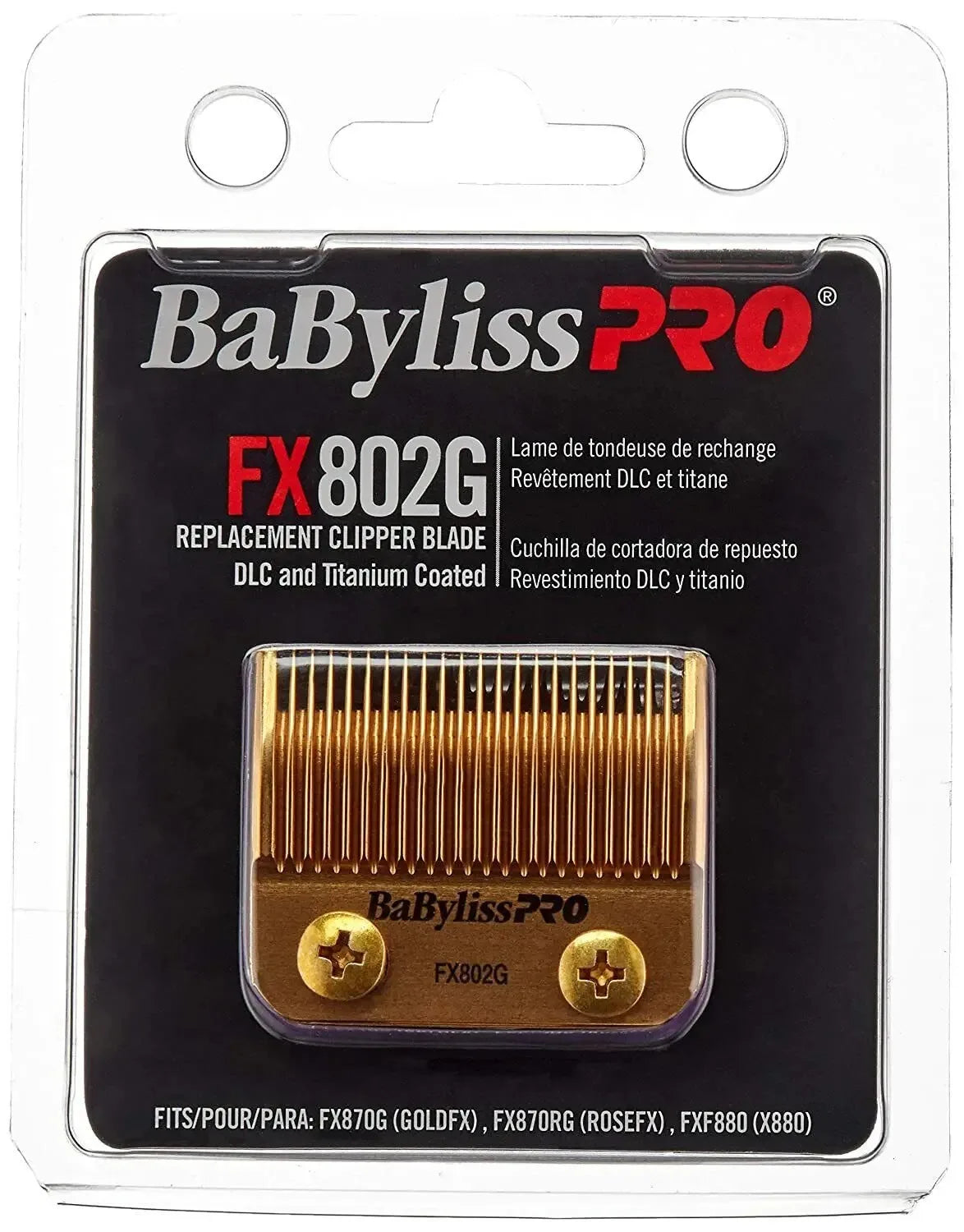 FX707 Titanium Coated Blade - Replacement for BaByliss PRO Trimmer, Compatible with FX787, FX726, FX787Z, DLC Carbon Steel