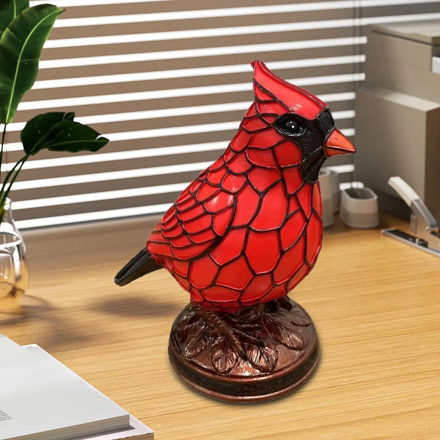 Cardinal Desk Lamp — Natural Animals & Birds Theme Table Lamp for Christmas Home & Office Decor