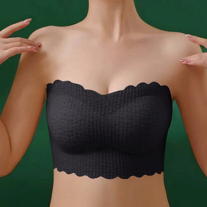 Women’s Seamless Strapless Bralette – Wireless Push-Up Tube Top Bra, Invisible Support Lingerie for Wedding & Everyday Wear
