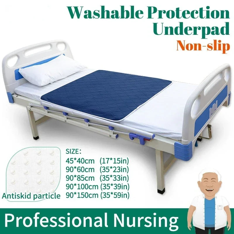 Washable Incontinence Urinary Bed Pad – Thickened Waterproof Reusable Mattress for Elderly, Adult, Paralyzed & Bedridden Care
