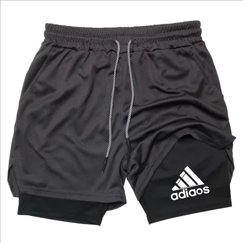 Men’s 2-in-1 Compression Running Shorts – Breathable Mesh Quick-Dry Gym Fitness Training Sports Shorts for Summer Workout