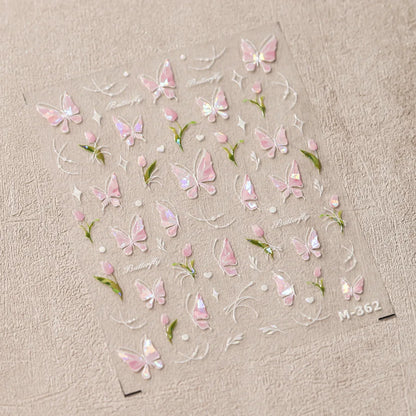 5D Glitter Butterfly Nail Sticker – Kawaii Aurora Nail Art Decal for DIY Manicure & Nail Decorations