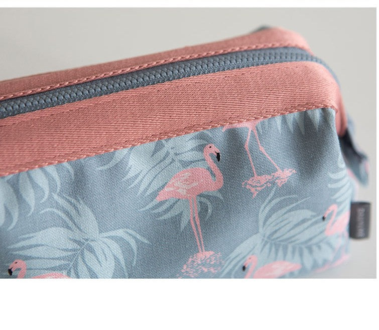 Women’s Flamingo Makeup Bag – Large Travel Toiletry & Cosmetic Organizer Pouch
