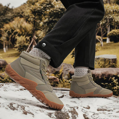 Men's Winter Boots – Snow Barefoot Outdoor Non-Slip Warm Fur Ankle Boots, Lightweight Hiking Sneakers in Plus Sizes