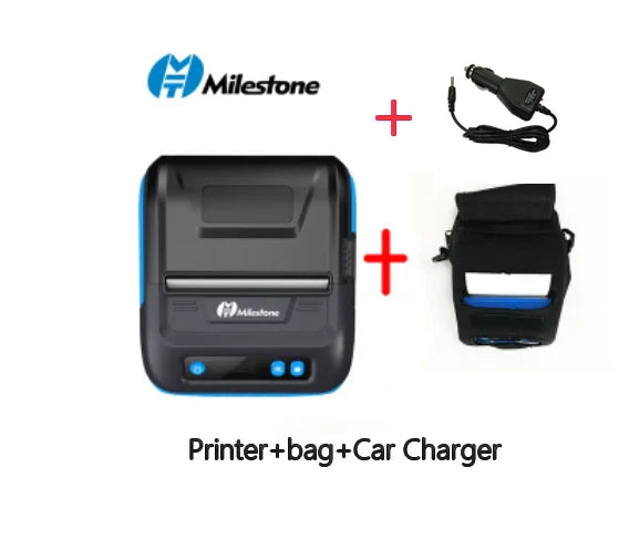 Milestone 80mm Portable Thermal Label Printer – Bluetooth Pocket Receipt Printer, 2-in-1 Mini Printer for Android & iOS Mobile Use