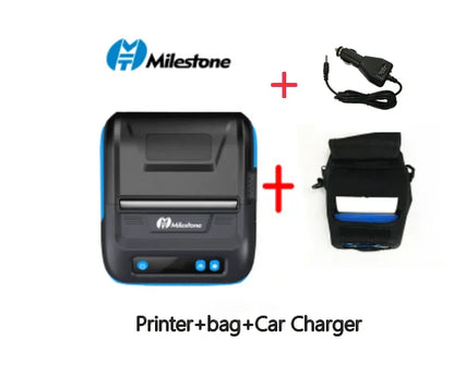 Milestone 80mm Portable Thermal Label Printer – Bluetooth Pocket Receipt Printer, 2-in-1 Mini Printer for Android & iOS Mobile Use