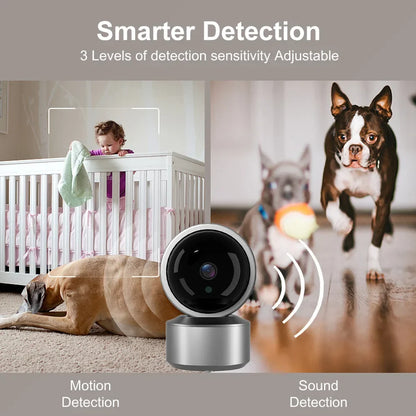 5MP WiFi Baby Monitor Security Camera – Tuya Smart Life App, 355° PTZ Auto Tracking, IR Night Vision & 2-Way Audio Indoor IP Cam