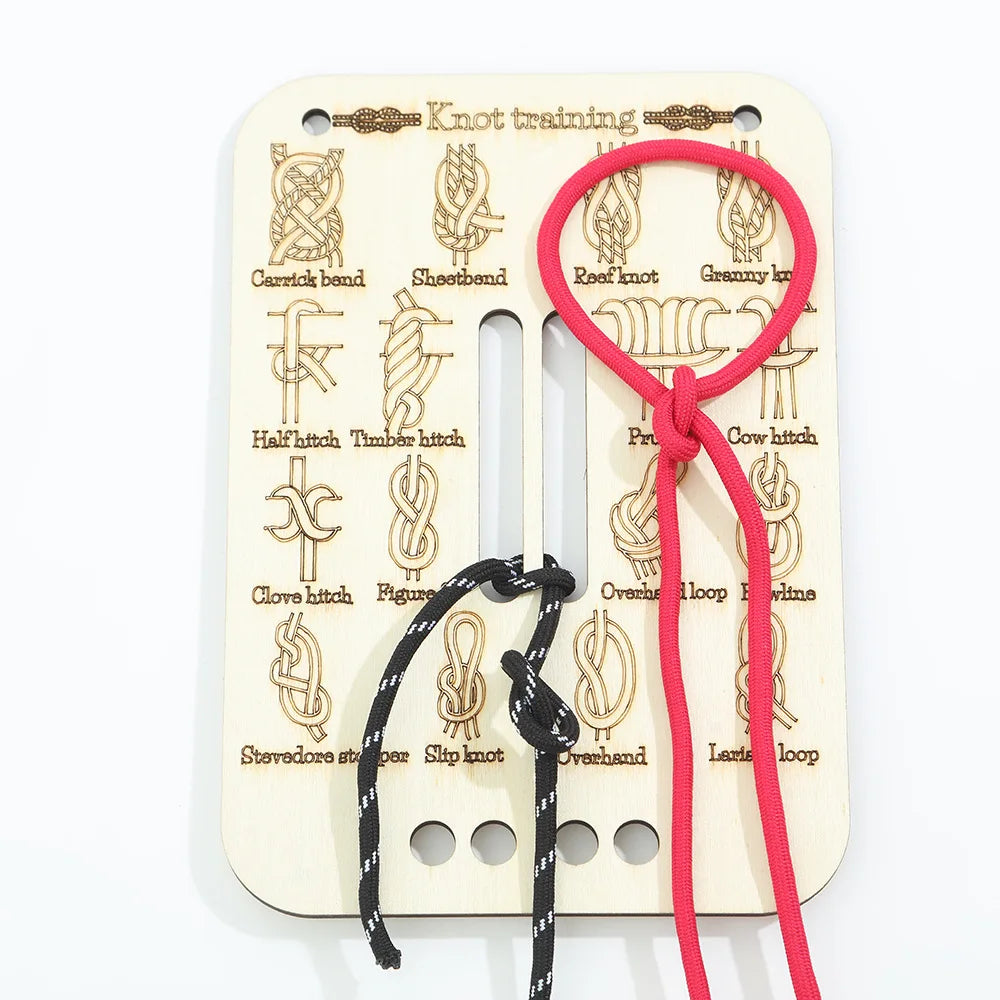 Knot Tying Practice Kit — Training Board with Rope for Learning Knots, Outdoor & Adult Skill Set