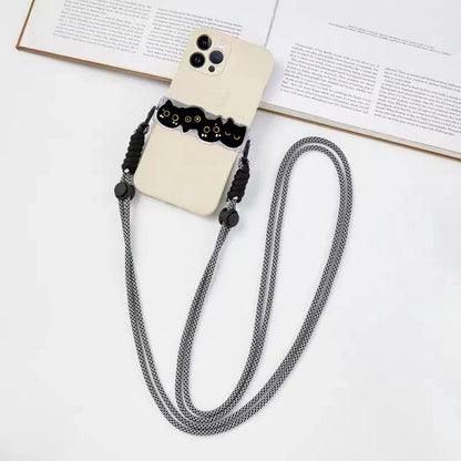 Cute Cartoon Cat & Dog Phone Lanyard – Adjustable Crossbody Shoulder Strap, Back Clip Hanging for Universal Mobile Phones