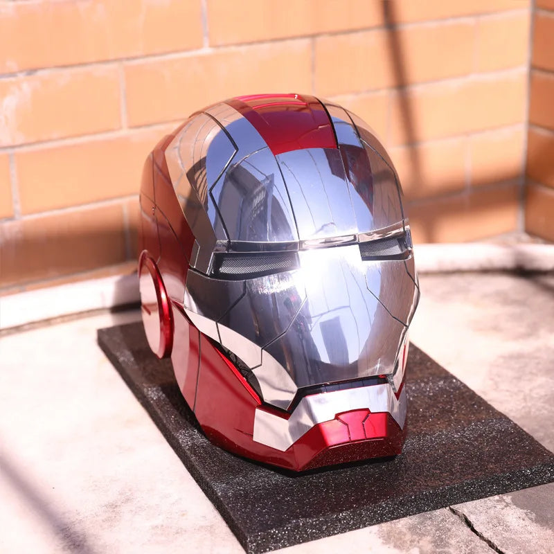 1:1 Iron Man Helmet Mk5 to Mk50 – Avengers War Machine Cosplay with Electric Open/Close, English Voice & Remote Control, Christmas Gift Toy