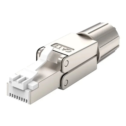 Cat6A/Cat7 RJ45 Connector — UTP/STP Toolless Network Plug | Shielded PoE Ethernet Modular Male Adapter