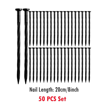 50PCS 20cm Plastic Lawn Stakes – Garden Anchoring Spikes for Landscaping, Paver Edging & Weed Barriers
