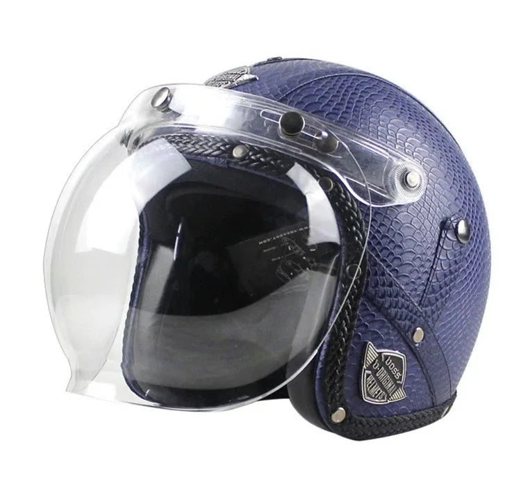 Motorcycle Helmet Bubble Visor – Anti-Fog UV Protection HD Lens for Retro Open Face Helmets