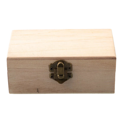Wooden Jewelry Storage Box with Lid — Square Hinged Craft Box for DIY, Home Decor, and Mother's Day Gift