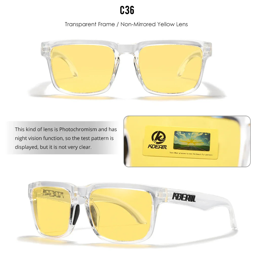KDEAM Photochromic & Polarized Sunglasses - Category 3 Polarization, Unique Frame Surface Eyewear for Men & Women with Case