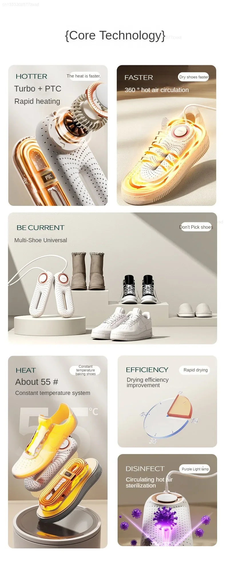 Xiaomi Sothing Zero Pro Shoe Dryer – Quick Drying, Sterilizing & Deodorizing with Timer | Ideal for Students & Adults